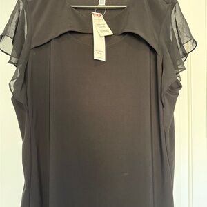 T.J.Maxx Black Sheer Sleeve Blouse